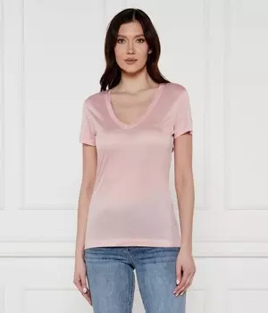 Футболка женская Guess Jeans из лиоцелла с вырезом, розовый