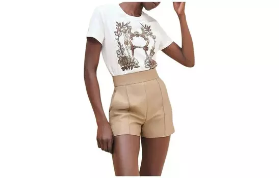 Футболка женская Hermes, белый / золотой