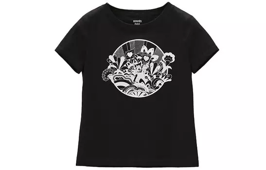 Футболка женская Hermes хлопковая, черный