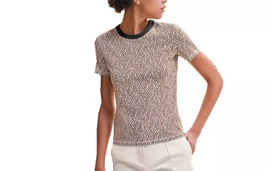 Футболка женская Hermes, коричневый / темно-бордовый