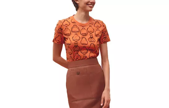 Футболка женская Hermes с принтом, оранжевый