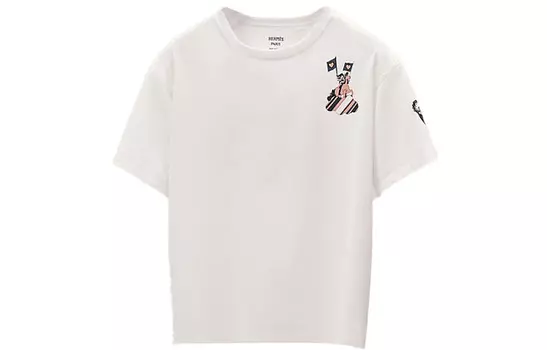 Футболка женская Hermes с рисунком, белый