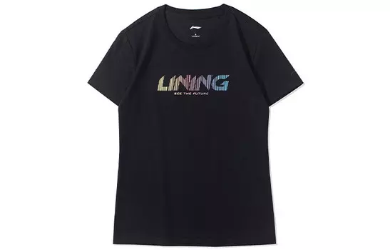 Футболка женская из коллекции Sports Fashion, черная Lining