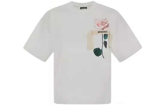 Футболка женская Jacquemus с принтом розы, белый