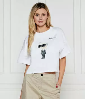 Футболка женская Karl Lagerfeld Cropped Fit, белый