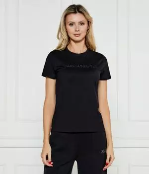 Футболка женская Karl Lagerfeld с логотипом, черный