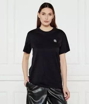 Футболка женская Karl Lagerfeld с нашивкой, черный
