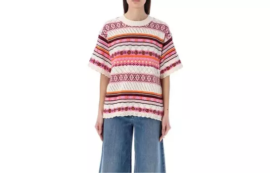 Футболка женская Kenzo, белый / лиловый