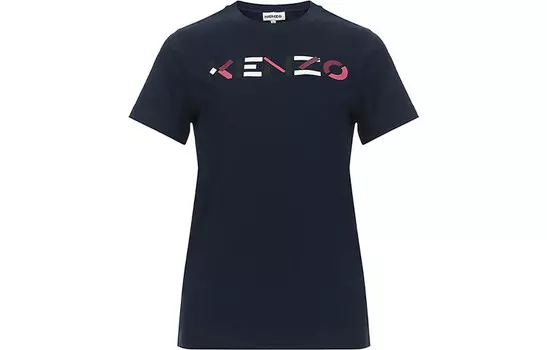 Футболка женская Kenzo с буквенным логотипом, темно-синий
