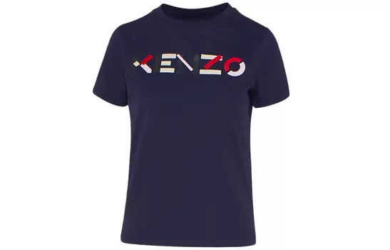 Футболка женская Kenzo с буквенным логотипом, темно-синий