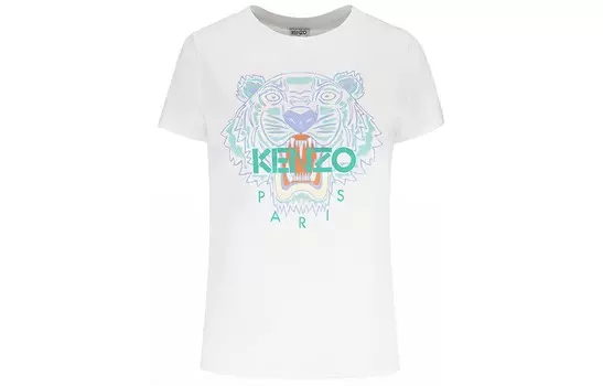 Футболка женская Kenzo с головой тигра, белый