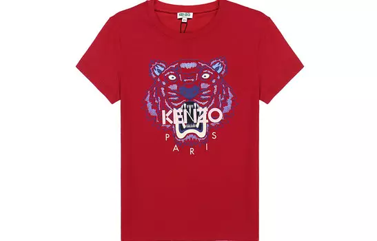 Футболка женская Kenzo с головой тигра, красный