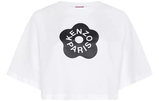 Футболка женская Kenzo с логотипом, белый / черный