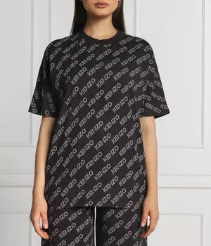 Футболка женская Kenzo с монограммой логотипа, черный