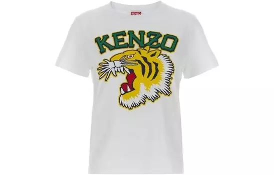 Футболка женская Kenzo с принтом, белый / зеленый