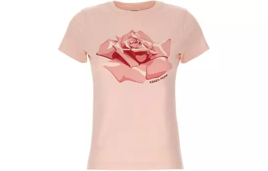 Футболка женская Kenzo с рисунком цветка, розовый