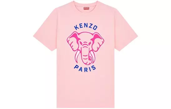 Футболка женская Kenzo с рисунком, розовый / синий