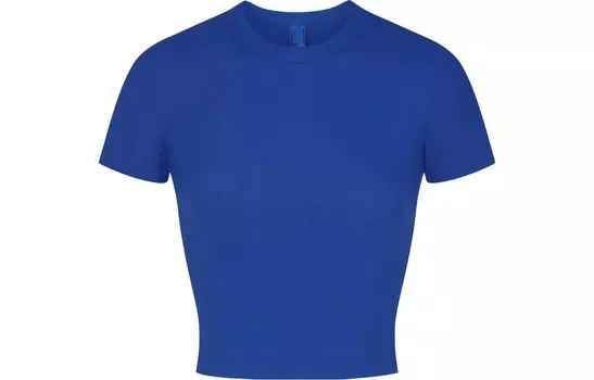 Футболка женская кобальтово-синяя Skims