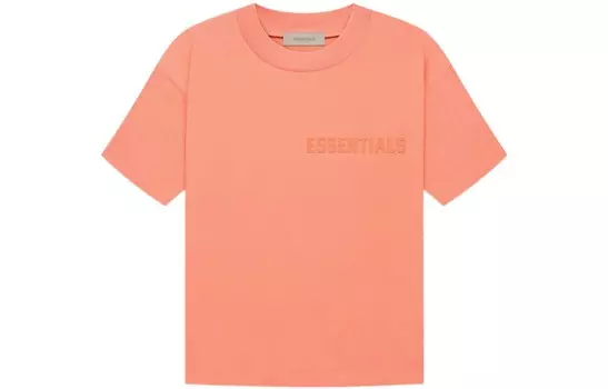 Футболка женская кораллово-красная Fear Of God Essentials