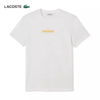 Футболка женская Lacoste с короткими рукавами и принтом, белый