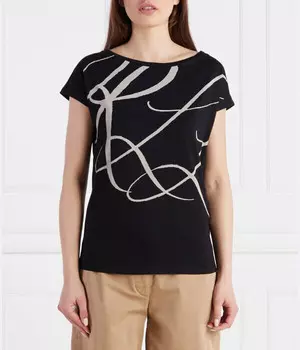Футболка женская Lauren Ralph Lauren с узором, черный