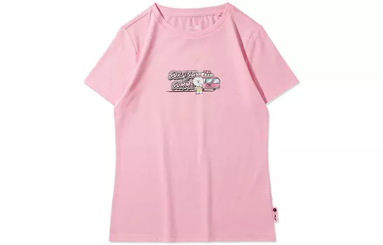 Футболка женская Line Friends X Sports Fashion Collection розового цвета Lining