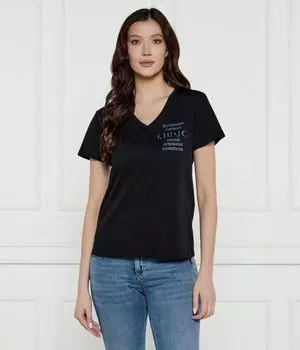 Футболка женская Liu Jo Sport с v-образным вырезом, черный