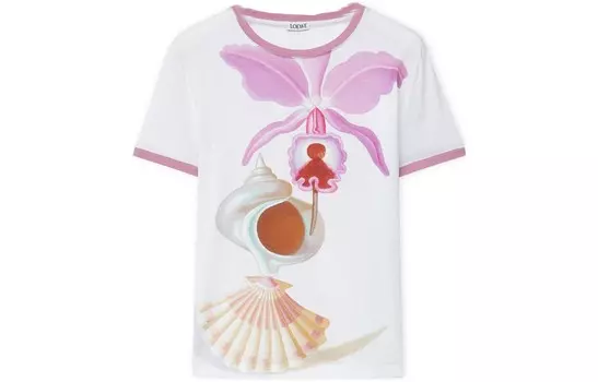 Футболка женская Loewe, белый / розовый