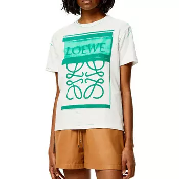 Футболка женская Loewe, белый / зеленый