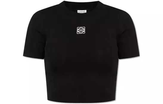 Футболка женская Loewe короткая, черный