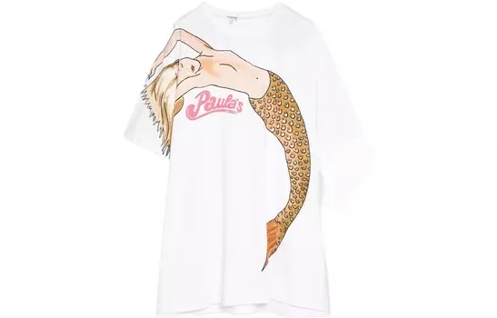 Футболка женская Loewe с рисунком, белый / желтый