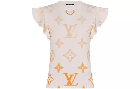 Футболка женская Louis Vuitton, белый / нюдовый