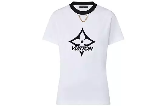 Футболка женская Louis Vuitton с цепочкой, белый / черный