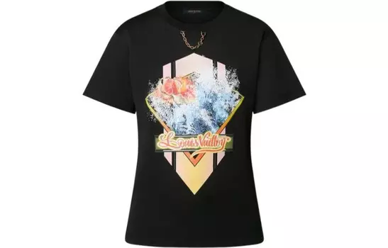 Футболка женская Louis Vuitton с рисунком, черный