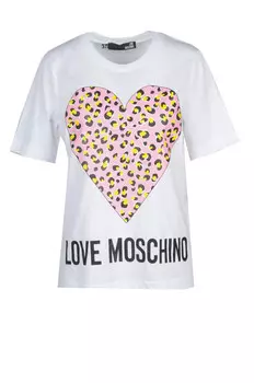 Футболка женская Love Moschino хлопковая с принтом,, белый