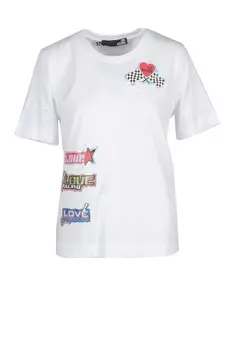 Футболка женская Love Moschino хлопковая с принтом, белый