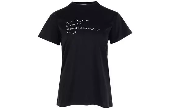 Футболка женская Maison Margiela с белой надписью, черный