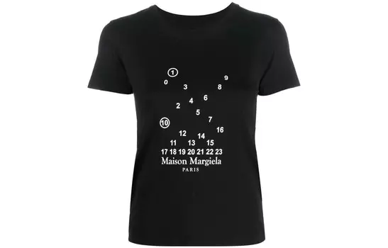 Футболка женская Maison Margiela с принтом, черный