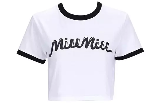 Футболка женская Miu Miu укороченная, белый
