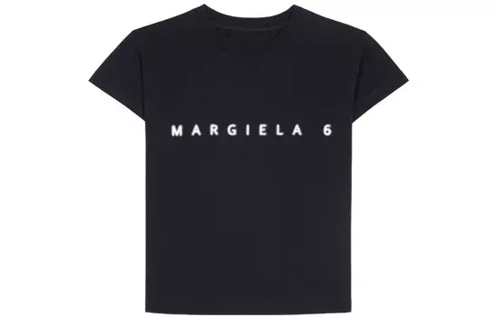Футболка женская Mm6 Maison Margiela, черный / белый