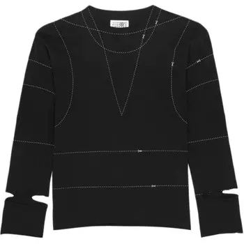 Футболка женская Mm6 Maison Margiela с эффектом кроя, черный