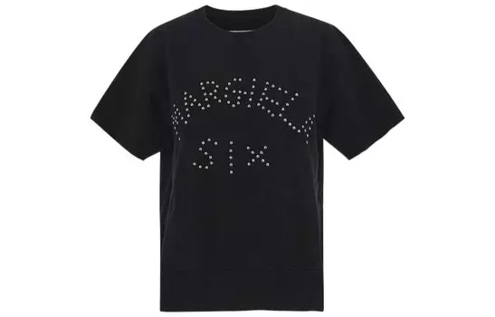 Футболка женская Mm6 Maison Margiela с бисерным принтом, черный