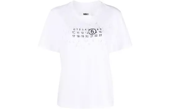 Футболка женская Mm6 Maison Margiela с принтом, белый