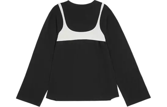 Футболка женская Mm6 Maison Margiela с топом, черный / белый