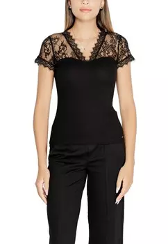 Футболка женская Morgan Lane с декоративным кружевом, черный