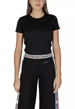 Футболка женская Moschino Underwear с окантовкой, черный
