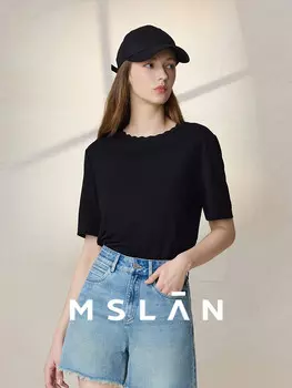 Футболка женская Mslan с короткими рукавами, кремовый