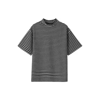 Футболка женская Muji в полоску, белые / черный