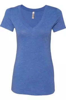 Футболка женская Next Level Triblend с глубоким V-образным вырезом, цвет vintage royal