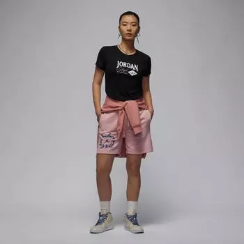 Футболка женская облегающего кроя Nike Jordan с принтом, черный